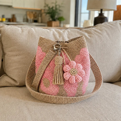Sac au crochet avec des fleurs